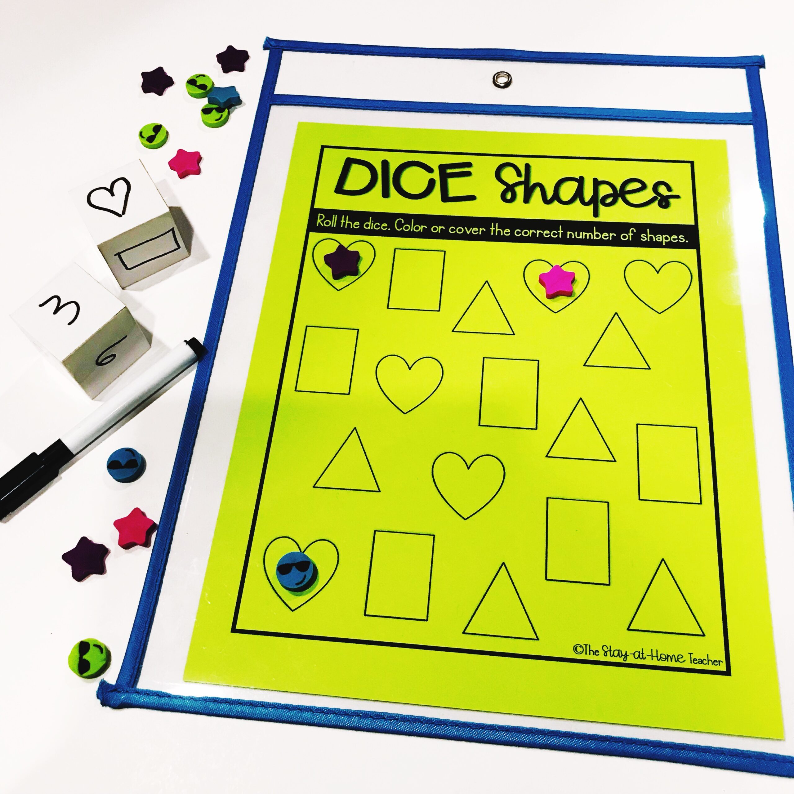 Dry Erase Dice Companion Worksheets