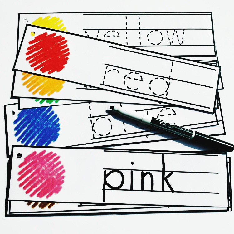 Color Words Tracing Cards