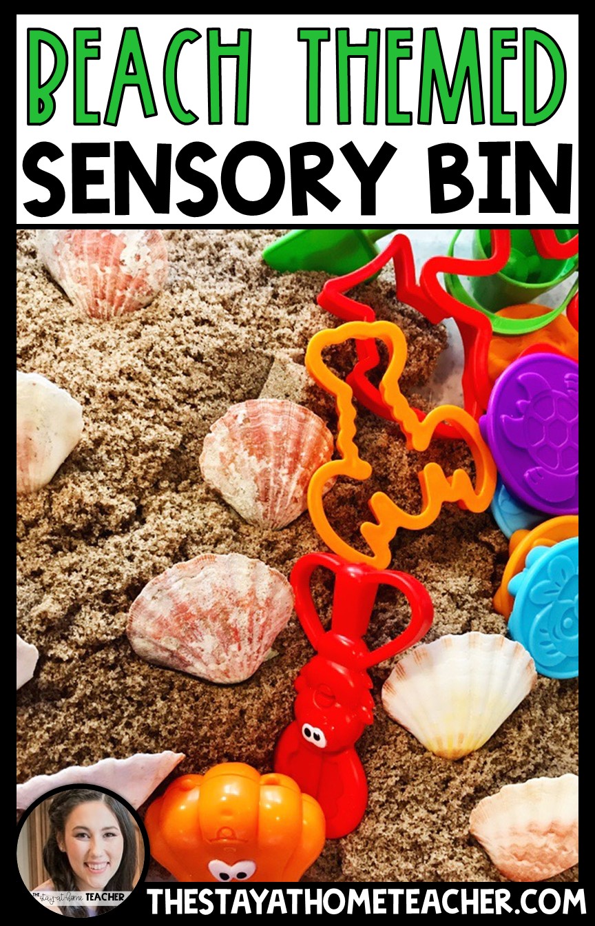 beach sensory bin