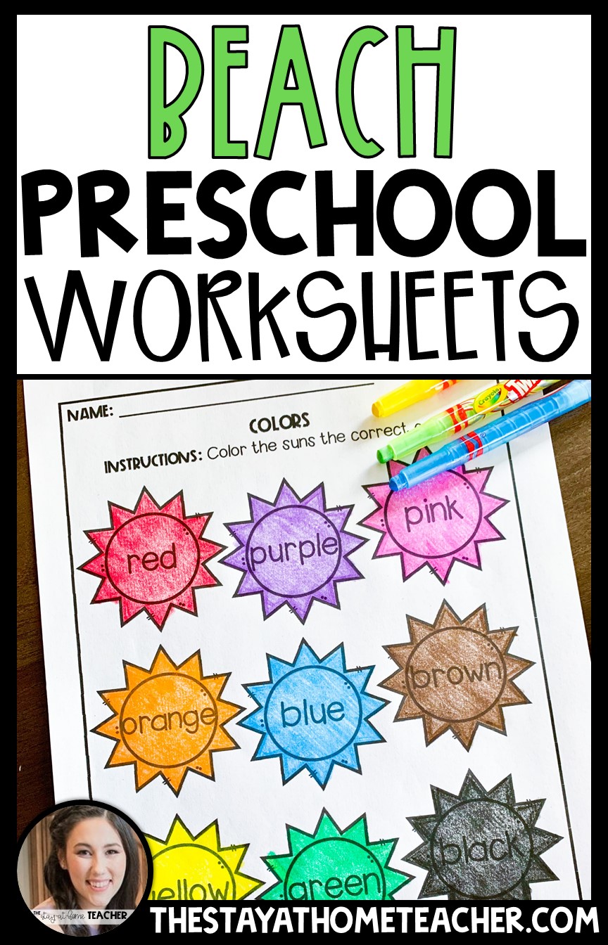 beach preschool worksheets