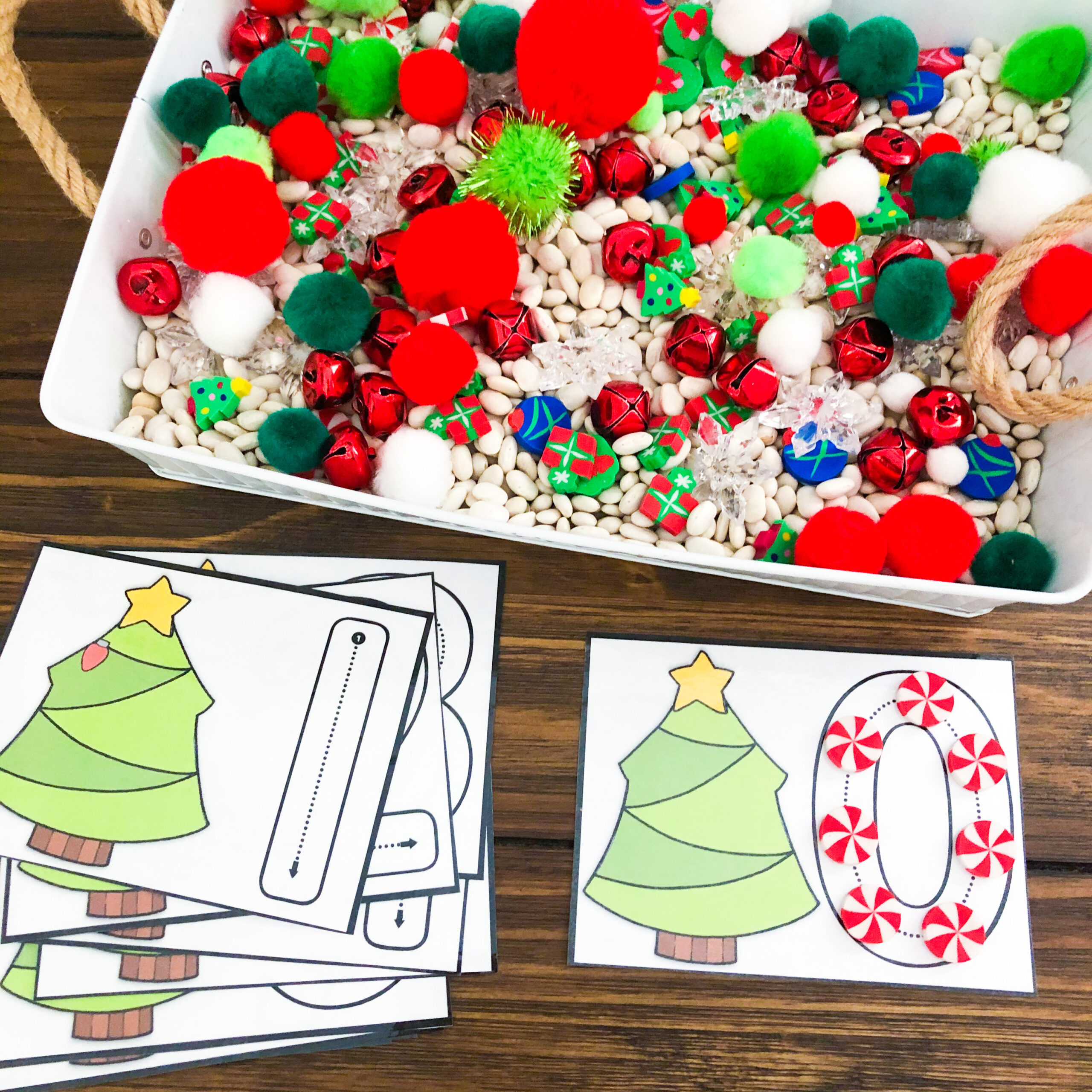 Christmas Math and Literacy Activities for 2-4 Year Olds