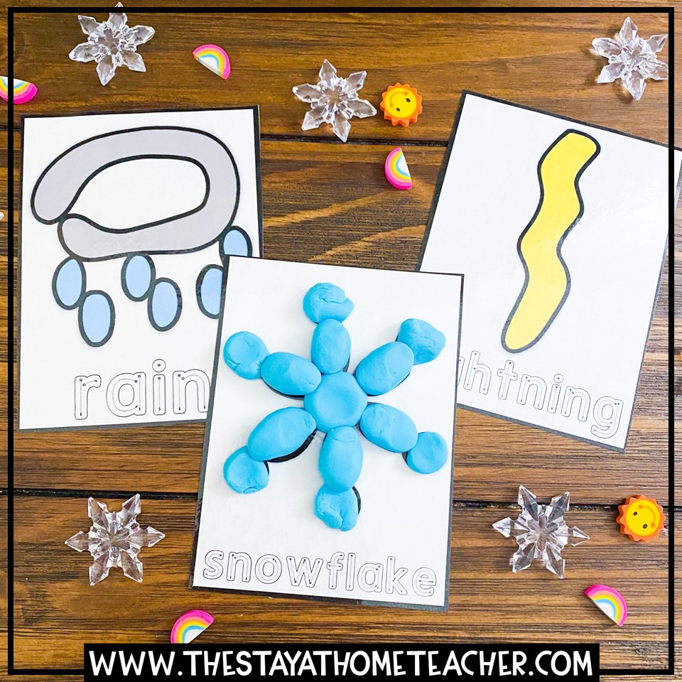 weather play dough cards