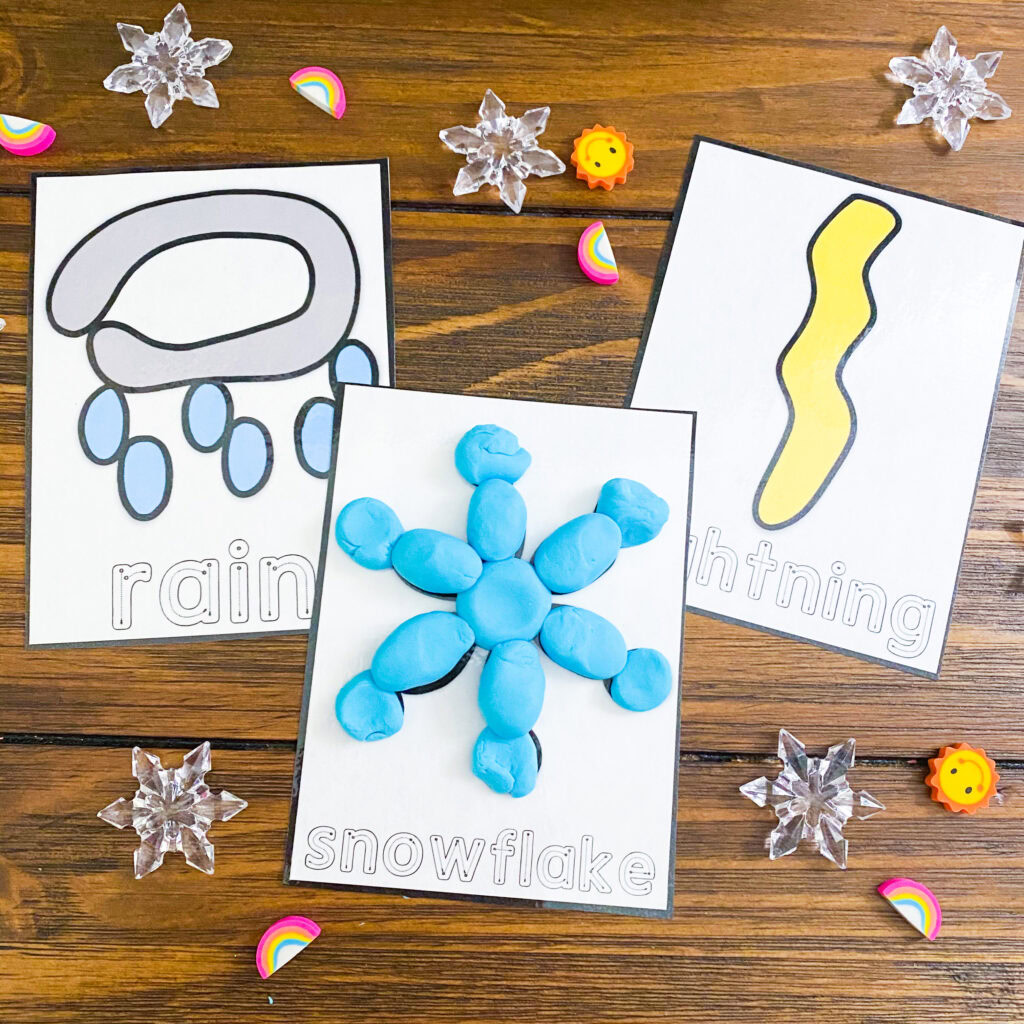 weather play dough cards