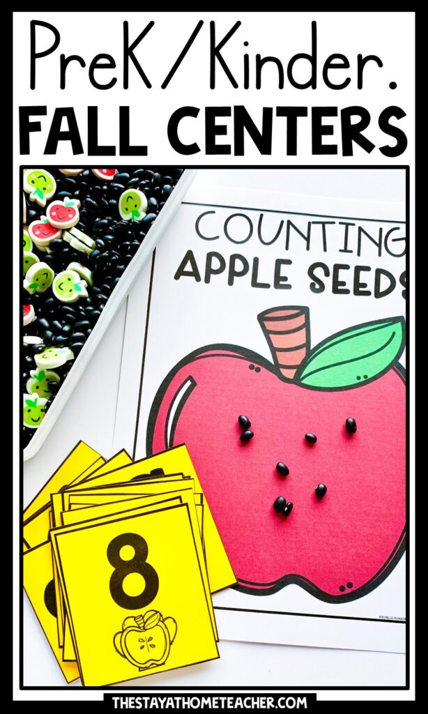 fall math and literacy centers pin