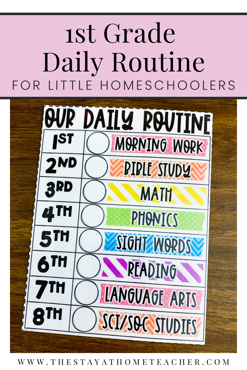 Homeschool 1st Grade Daily Routine and Chart for Little Learners - The ...