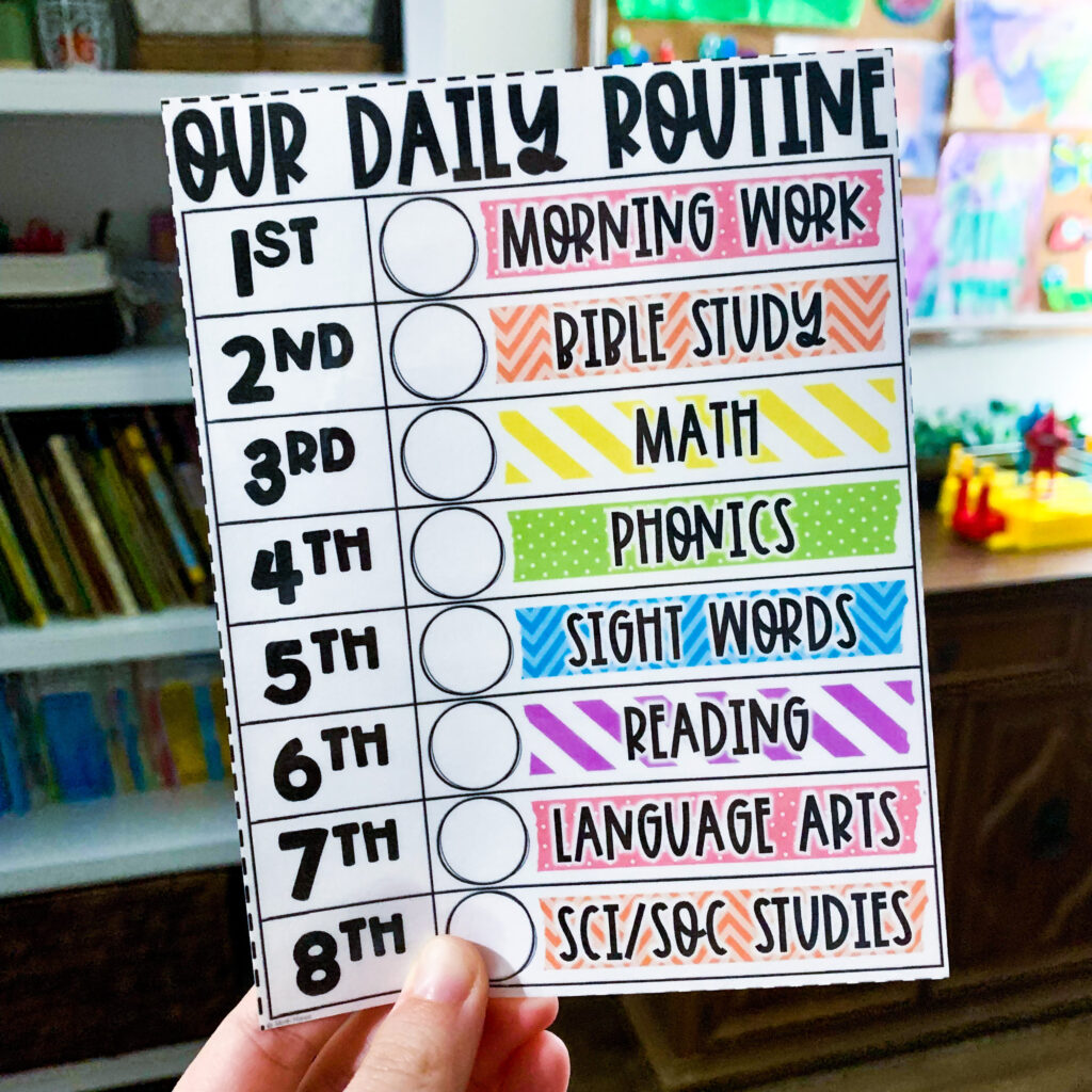 1st grade daily homeschool routine