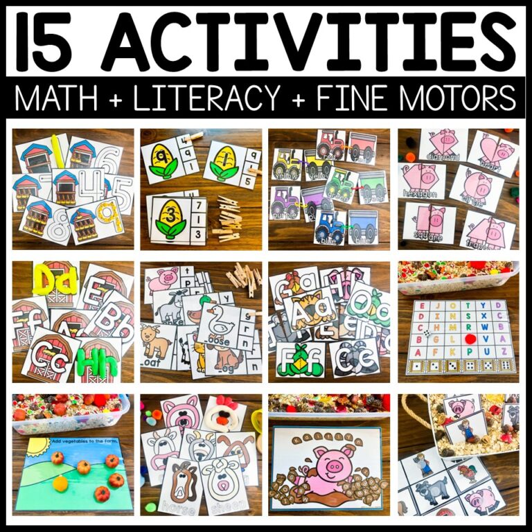 Farm Preschool Theme with 15 Fun Math & Literacy Activities - The Stay ...