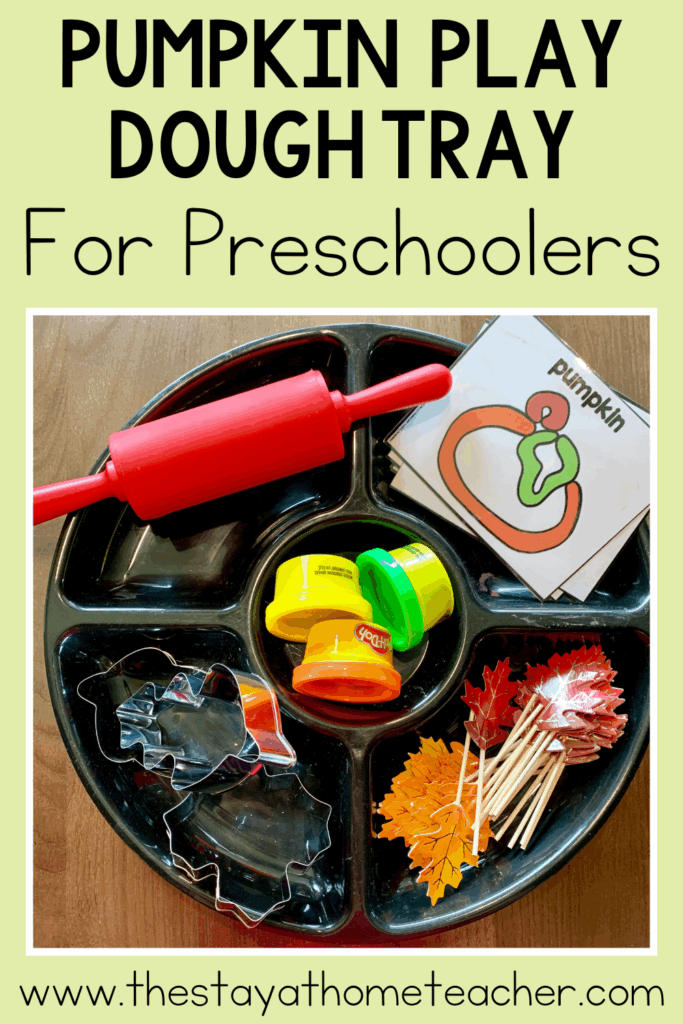 pumpkin play dough tray