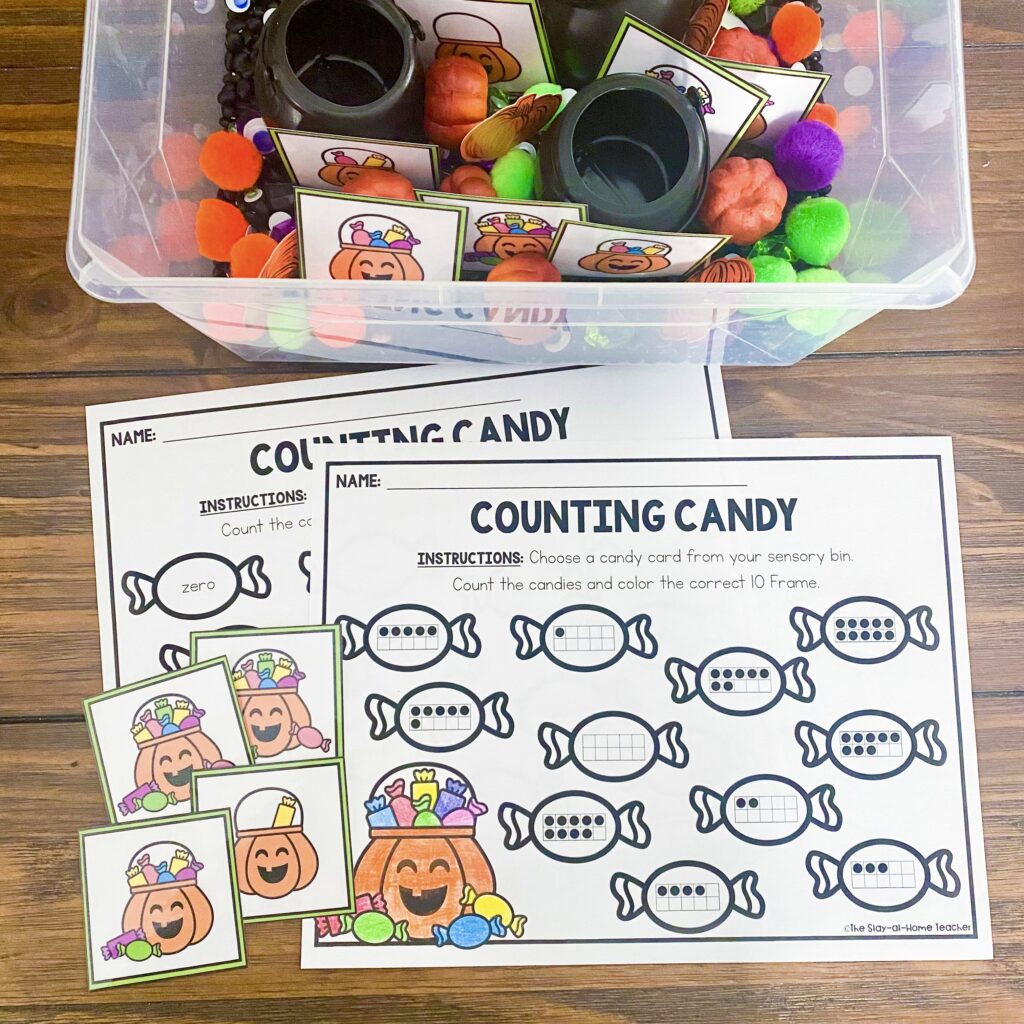 halloween preschool bins